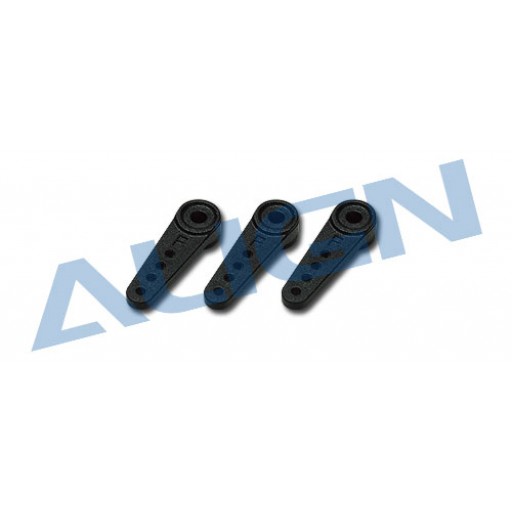 Set de 3 palonniers plastique noir - Align - HSP51001 : pour servos Align DS510/DS520/DS610/DS620 - Futaba
